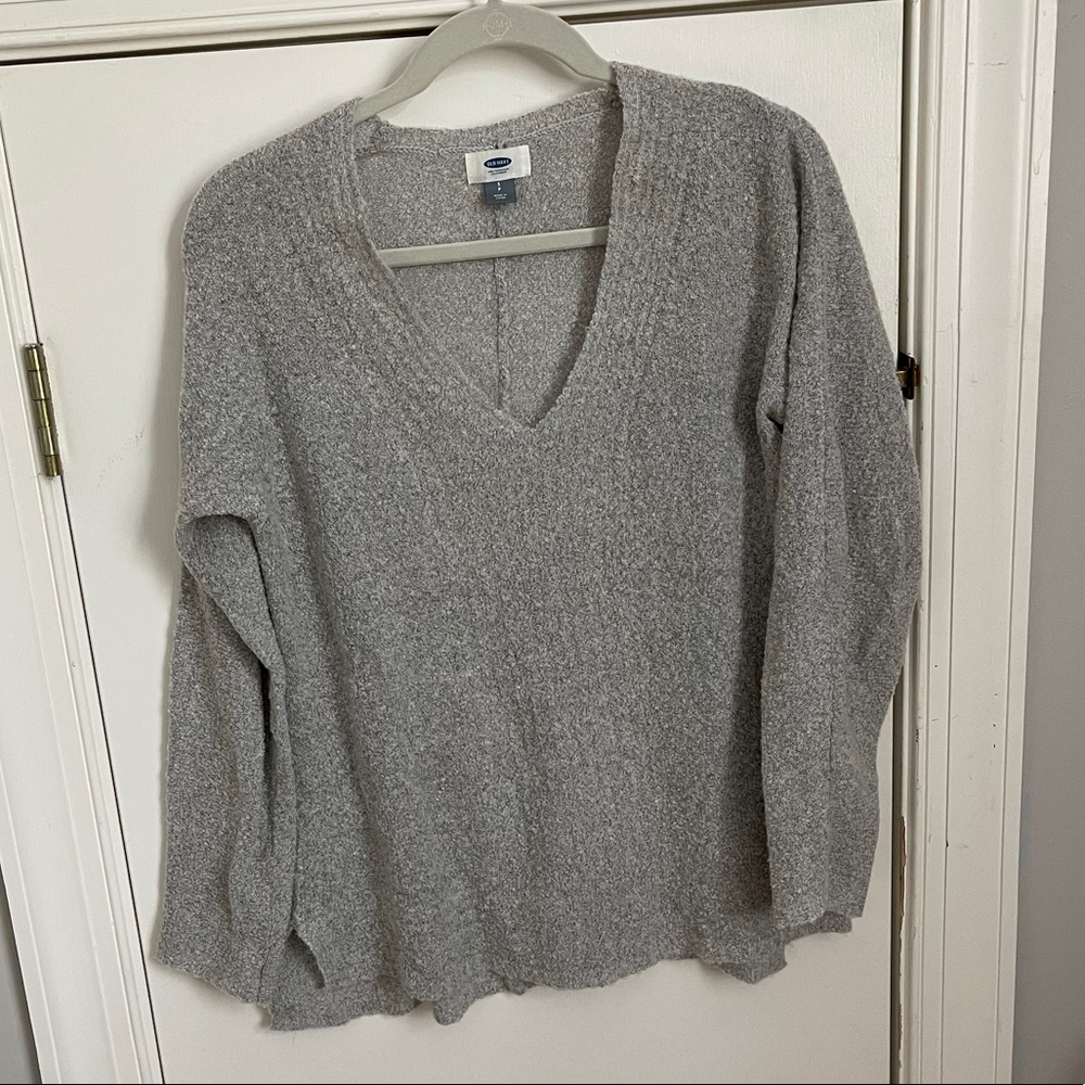 Gray V-Neck Sweater